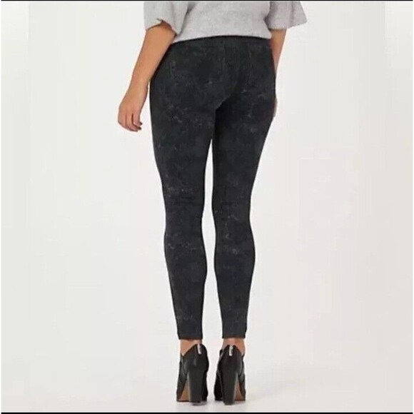 Spanx Jean-ish Ankle Leggings Womens X- Large Gray Marble Stretch Pants Slimming - Picture 2 of 8